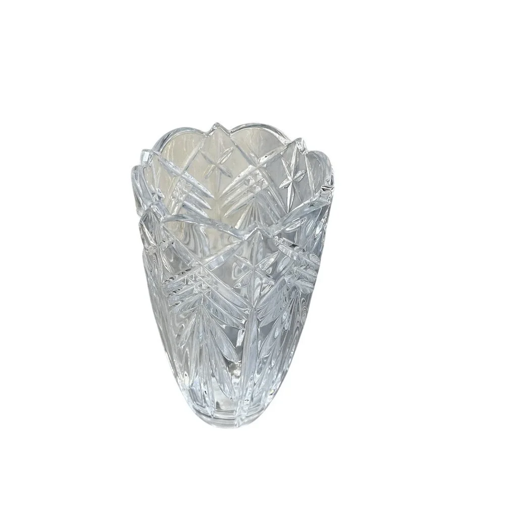 Mikasa Crystal Vase Adults OSFM Clear NEW Geometric Faceted Centerpiece